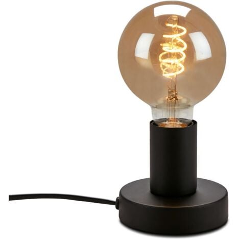 Lampe de table BRILONER LEUCHTEN TEEPU, 10 W, IP20, noir, métal, excl. 1x E27, Ø 10 cm