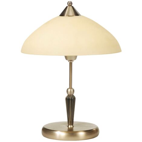 Lampe de table bronze verre métallique Regina / crème Ø30cm H: 41cm