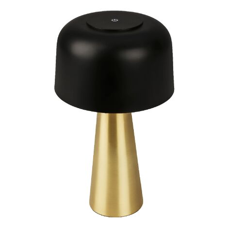 Lampe de table BT10005 noir/or avec batterie rechargeable pour l'e'clairage d'ameublement