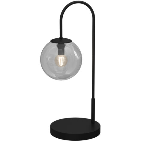 Lampe de table Cambridge noire verre boule E14 15W