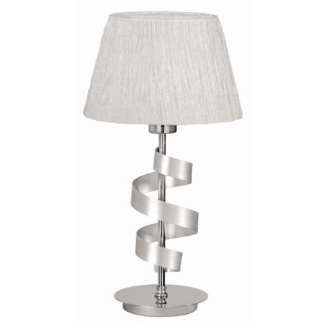 Lampe de table Candellux Denis chromée abat-jour blanc