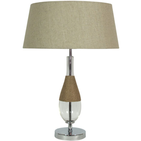 Lampe de table Candellux ECO chromée abat-jour gris