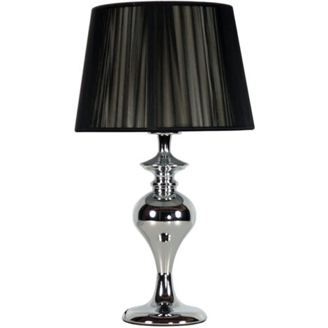 Lampe de table Candellux Gillenia chromé noir E27 IP20