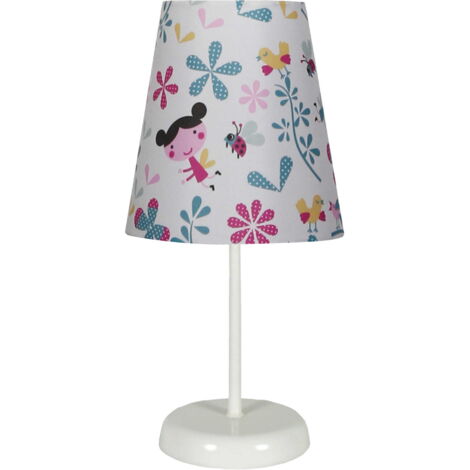 Lampe de table Candellux Girl blanche tissu E14 31cm