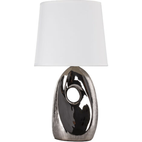 Lampe de table Candellux Hierro chromée blanc E27 43cm
