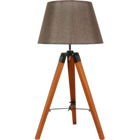 Lampe de table Candellux Lugano bois clair E27 68cm