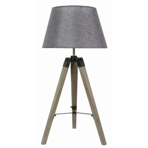 Lampe de table Candellux Lugano bois gris E27 68cm