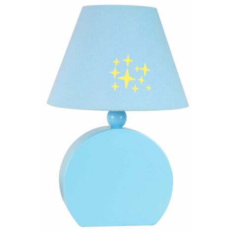 Lampe de table Candellux Ofelia bleue abat-jour E14