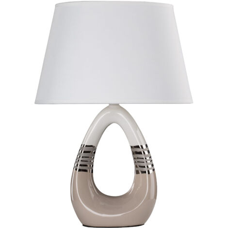 Lampe de table Candellux Romano beige céramique E27