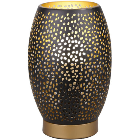 Lampe de table Candellux Venus noir/doré métal E27 23cm
