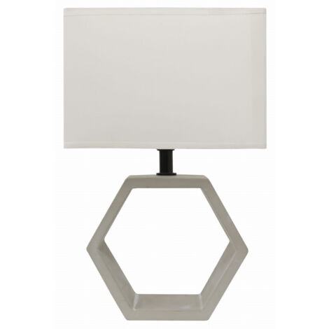 Lampe de table Candellux Vidal gypse blanche E27 35cm