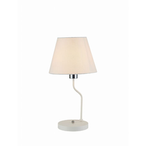 Lampe de table Candellux York blanche abat-jour E14