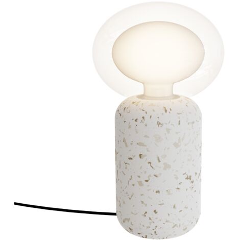 Lampe de table CANDY en terrazzo avec double diffuseur en verre - Douille G9 ou E27 (ampoule non incluse)- Lampe décorative design