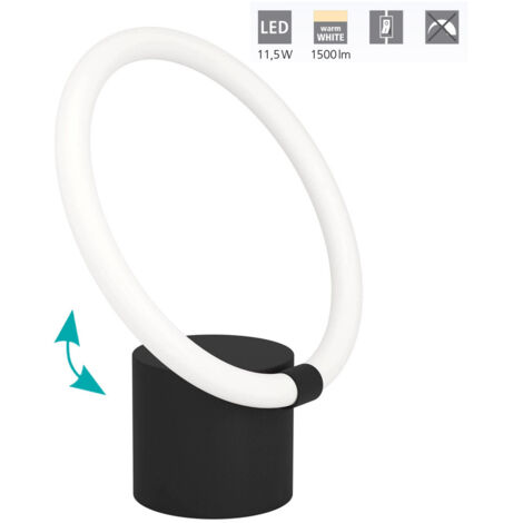 Lampe de table caranacaca plastique blanc LED 11,5W 3000K L: 26 cm b: 5 cm H: 26 cm avec interrupteur de câble