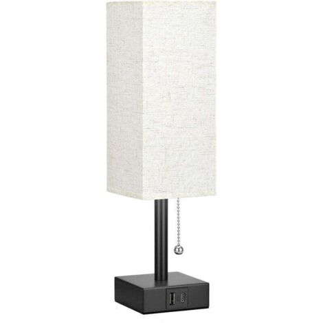 Lampe de table carrée en lin fin avec variateur 3 couleurs (2700K/4000K/6500K) – Modèle 111137CM