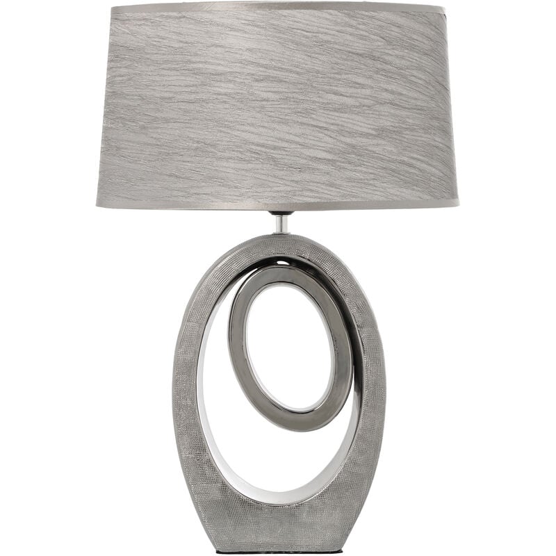 Fijalo - Lampe de Table en Céramique Argentée+57230-1Xe27-Max.40W 38X24X57 Cm Ampoule Non Incluse