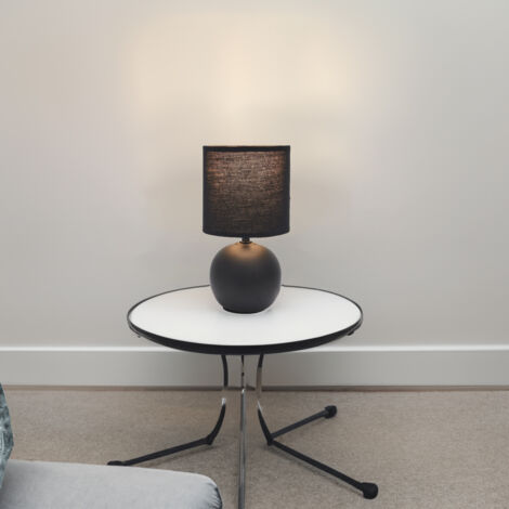 Lampe De Table Ceramique H25cm Noir