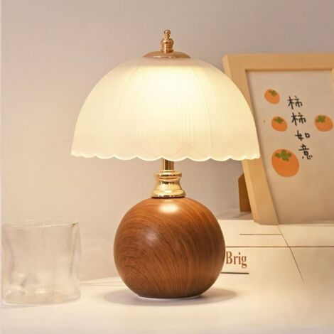 Lampe de table champignon de style crème, lumière USB tricolore + gradation continue, veilleuse d'ambiance pour table de chevet de chambre à coucher
