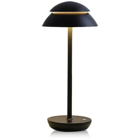 Lampe de table champignon, éclairage indirect, lampe LED élégante, rechargeable, sans piles, lampe de bureau, lampe de lecture, 3 modes de couleur, intensité variable, lampe de table