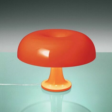 lampe de table champignon Lampe de table en polycarbonate，4 sources lumineuses LED gratuites，Orange