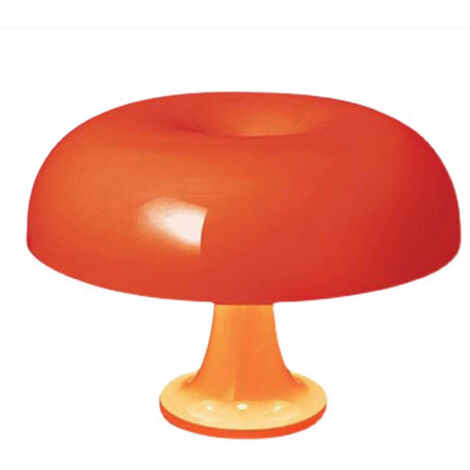 lampe de table champignon Lampe de table en polycarbonate，4 sources lumineuses LED gratuites，Orange，Avec source lumineuse