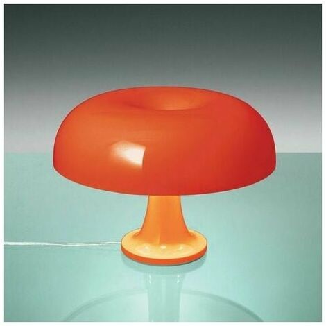 lampe de table champignon Lampe de table en polycarbonate，4 sources lumineuses LED gratuites，Orange，Avec source lumineuse
