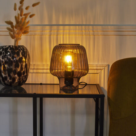 Lampe De Table Champignon Verre