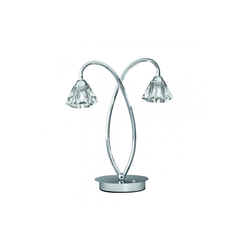 Lampe de table chromée en cristal Twista 2 Ampoules - Chrome