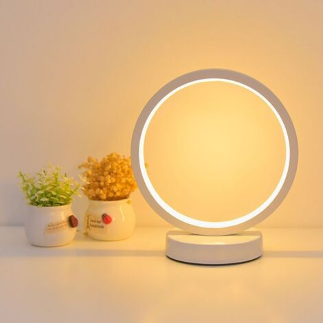 Lampe de Table Circulaire Simple à Intensité Réglable, Luminaire Décoratif d\'Nik, Idéal pour une Chambre à Coucher 18cm