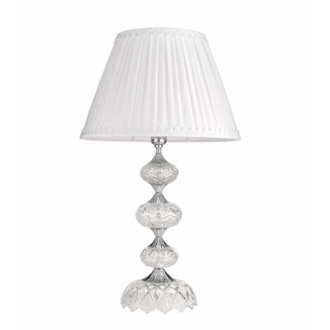 Lampe de table classique en verre et cristal Dallas - Blanc