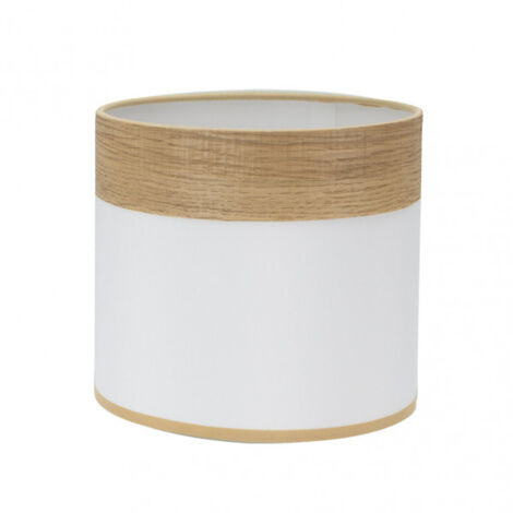 Lampe de Table Cloe Blanc/Bois Clair E14 (Ø17x17x14cm)