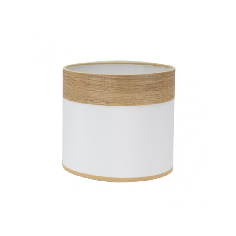 Cloe abat-jour e14 blanc/bois clair 17dx17dx14h