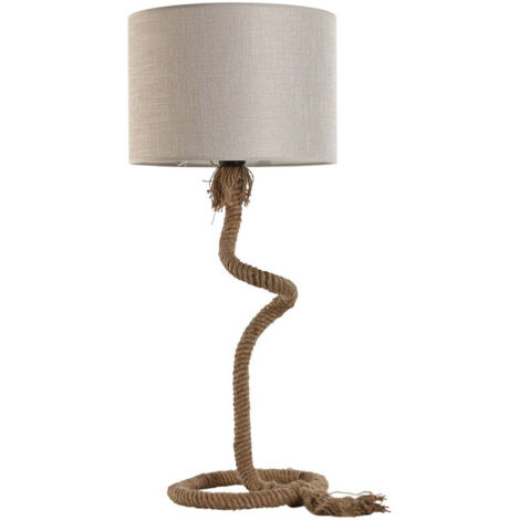 Lampe De Table Corde Lin 35X35X80 Marron