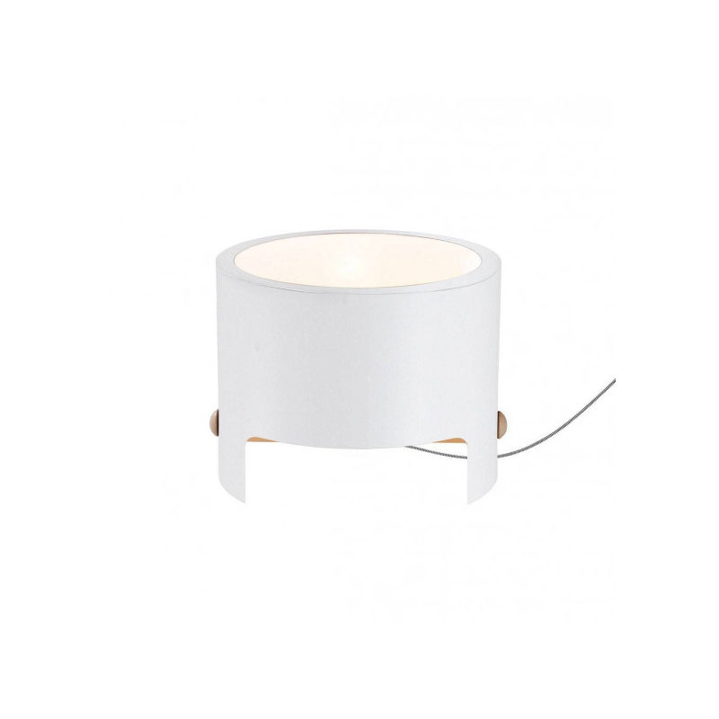 Lampe de Table Cube Wide 1x40W, blanc Metal/Wood