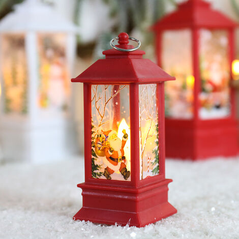 Lampe de table d'appoint en vitrail de style vent de Noël Veilleuse