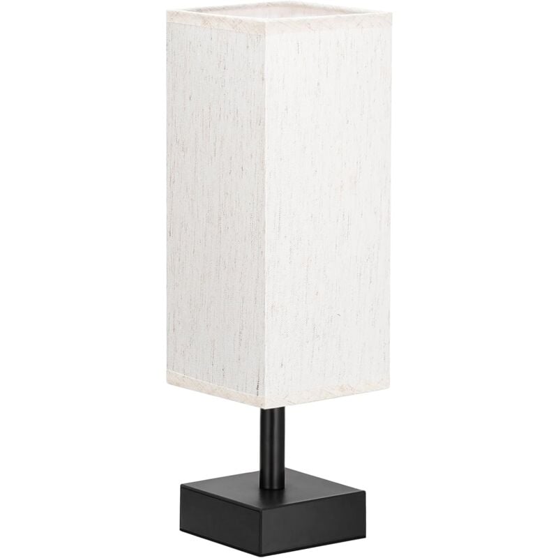 Crea - Lampe de table de chambre à coucher - lampe de chevet, veilleuse minimaliste avec abat-jour carré en tissu, lampe de table de lecture pour