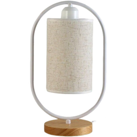 Lampe de table de chevet LED, lampe de chambre avec abat-jour en tissu moderne, lampe de table au design élégant pour chambre, salon, table à manger, bureau (ampoule LED 5W)