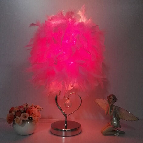 Lampe de table de chevet LED, lampe minimaliste moderne élégante lampe de bureau vintage rose