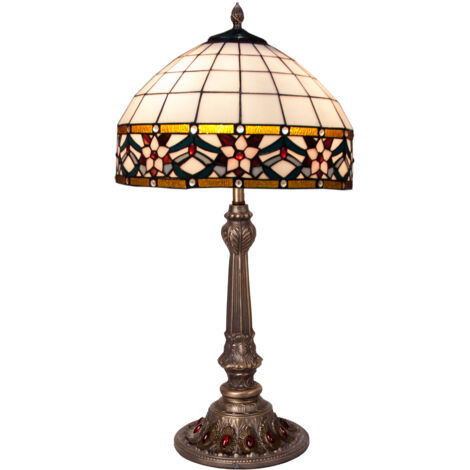 Lampe de table de forme Tiffany avec abat-jour diamètre 40 cm Série Museum