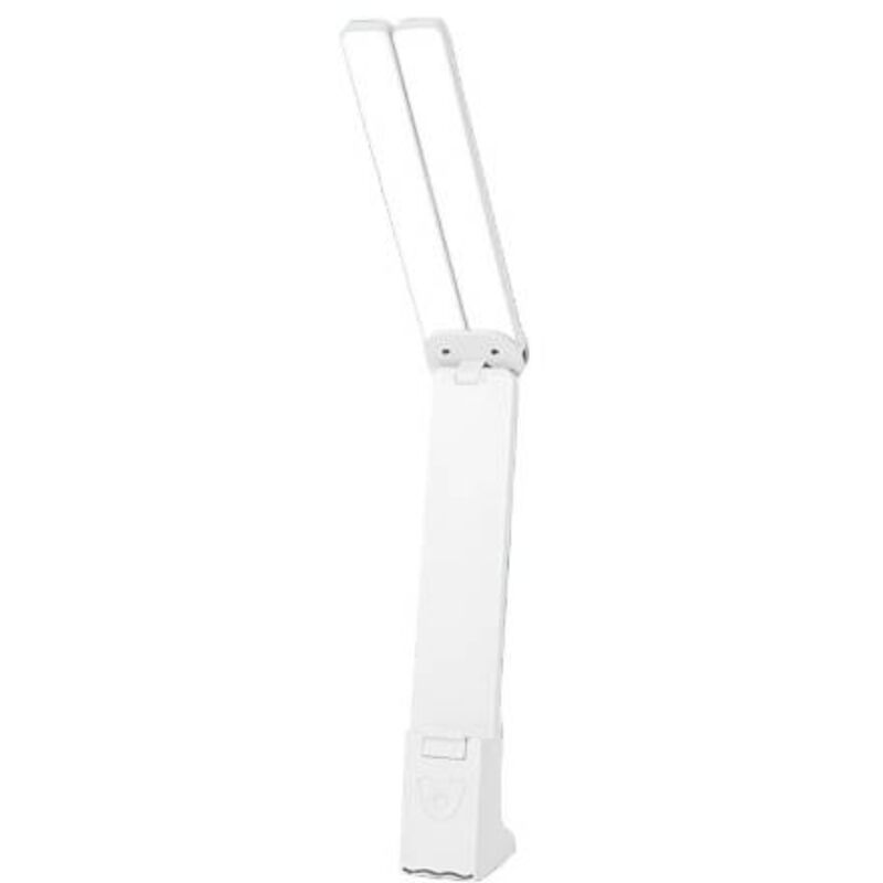 Lampe de table de lecture double LED pour enfants – Blanc, pour la maison et le bureau, petite lampe de table portable, large plage d'éclairage