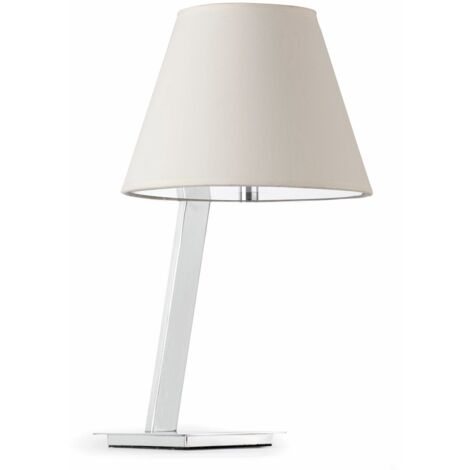 Lampe de table de style moderne Chrome et blanc 68500 Lampadaire 'Muriel' (Moderne) en Noir en Métal e. a. pour