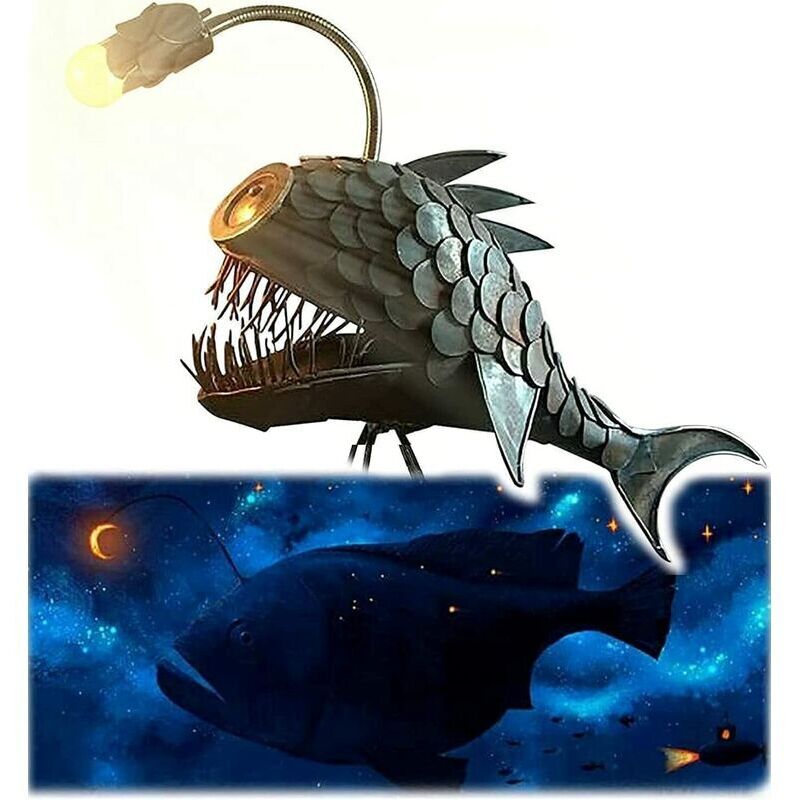 Lampe de table de style steampunk, lampe de table de style steampunk avec lampe de requin USB rustique, lumières de nuit à la main, lampes de livre,