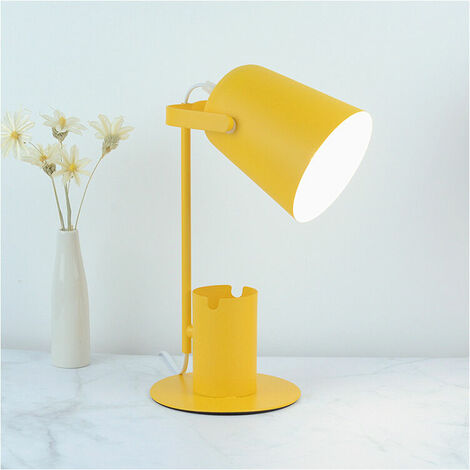 Lampe de Table Décoration, Lampes de lecture, Design pour Bureau et Table de Chevet, Salon, fer Art, ampoule LED, Jaune