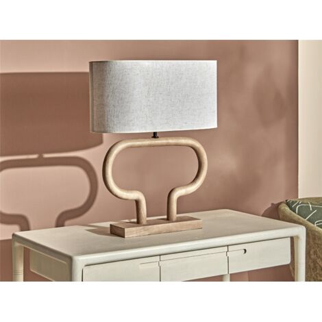 Lampe de table Demeter en bois naturel. Caramel, 40 cm. 55 x 12 x 40 cm.