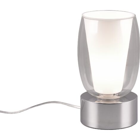 Lampe de table design chrome et verre transparent E14 - Trio Select - Barret