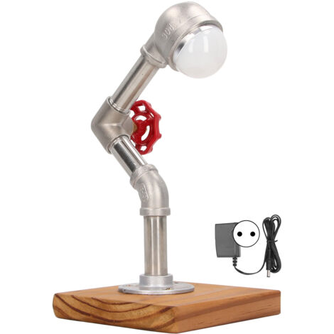 Lampe de Table Design Industriel avec LED Blanc Froid, Décoration Maison pour Salon et Chambre, Branchement UE 110-220V