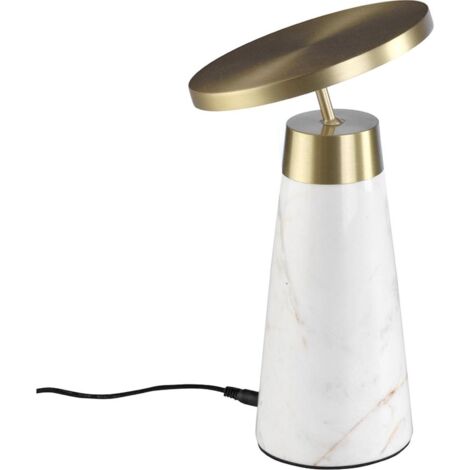 Lampe de table design marbre et or Angel Cerda - Marbre blanc calacatta et or poli