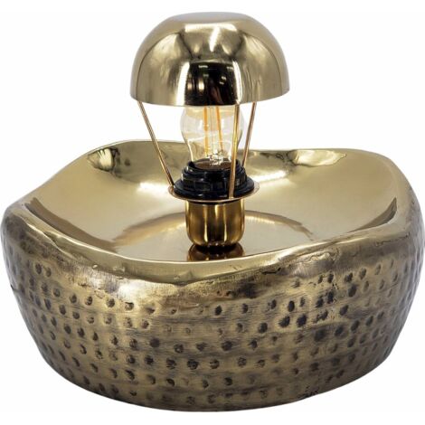 Lampe de table design métal finition or vieilli élégante - or vieilli martelé