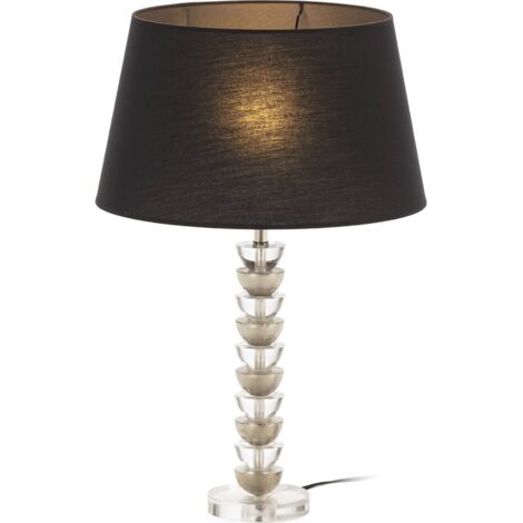 Lampe de table design nickel finition transparente dorée élégante - Noir et doré transparent