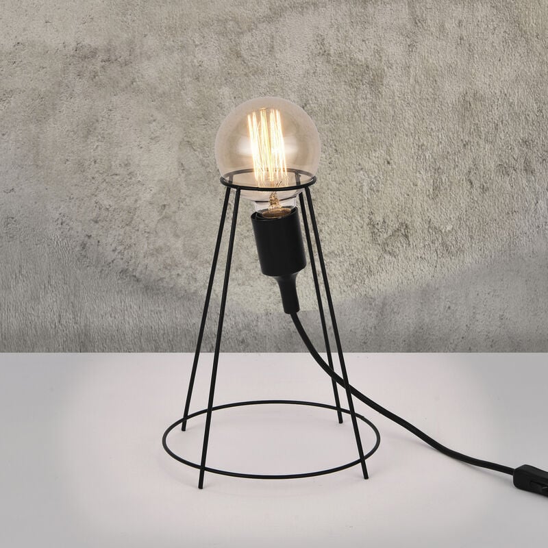[en.casa] - lux.pro] Lampe de table design - noir - abat-jour ø: en haut: 8 cm en bas: 20 cm - E27